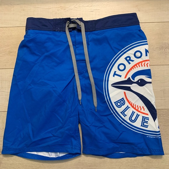 Toronto BlueJays licensed swim trunks size Medium mesh liner drawstring - Picture 1 of 6